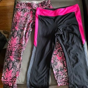 Pink Black Gray workout pants ( 2 pairs)